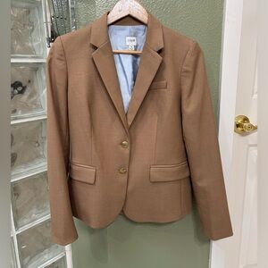 J. Crew Camel Blazer with Striped Lining
